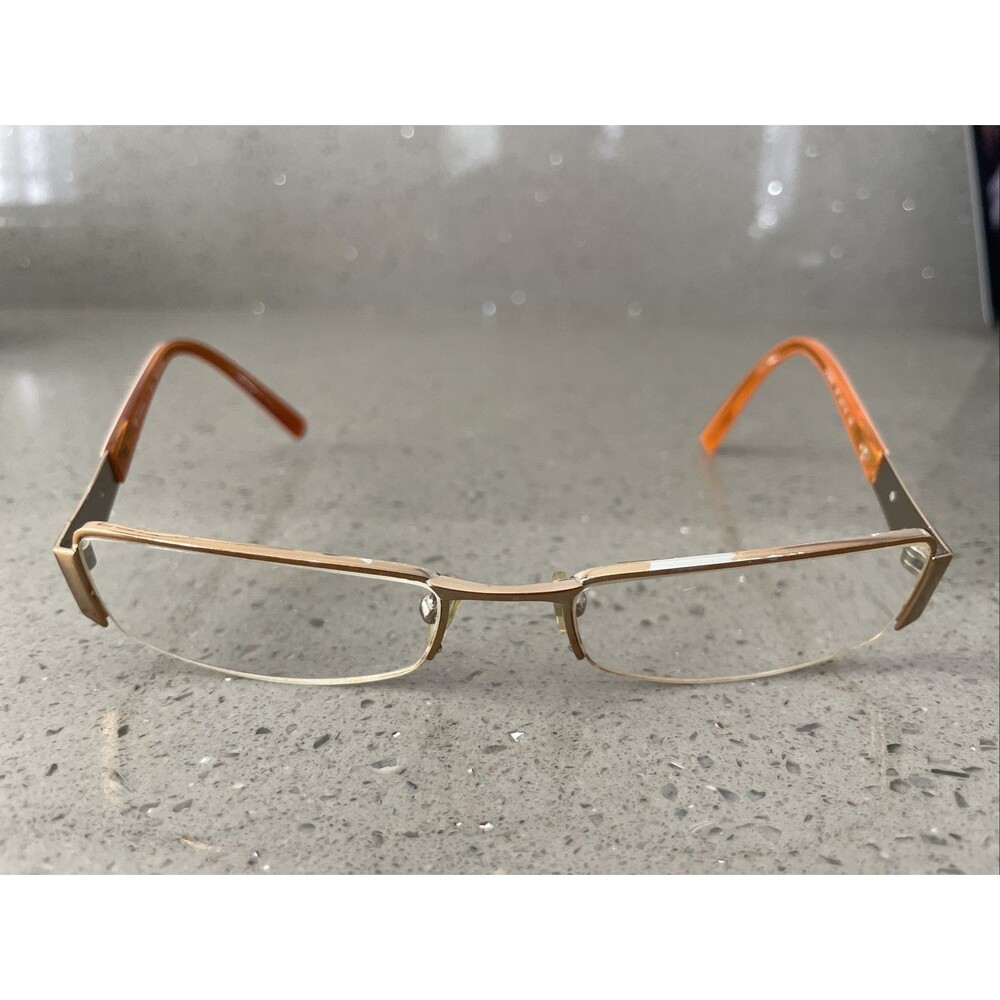 Vogue Half rim Eyeglasses FRAMES ONLY VO3619 740 52-18-135 Shiny Brown Orange